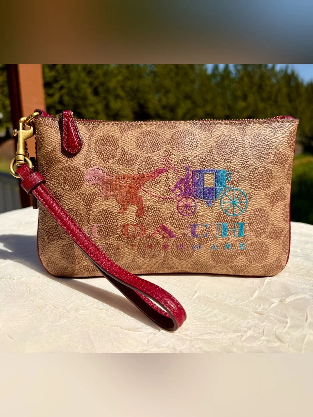 COACH Wallet & Coin Case In Signature Canvas With REXY And Carriage 88771 88767